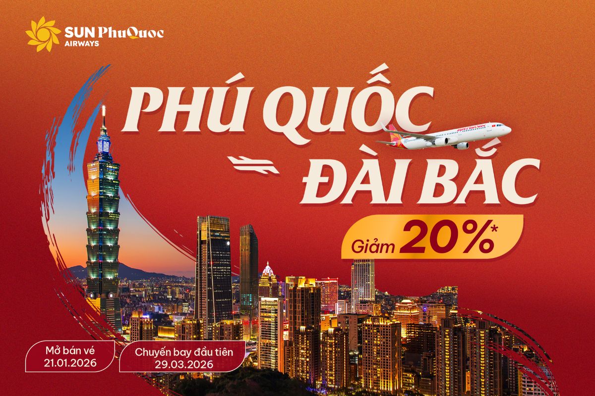Chính Thức Mở Bán Đường Bay Phú Quốc – Đài Bắc (Taipei)