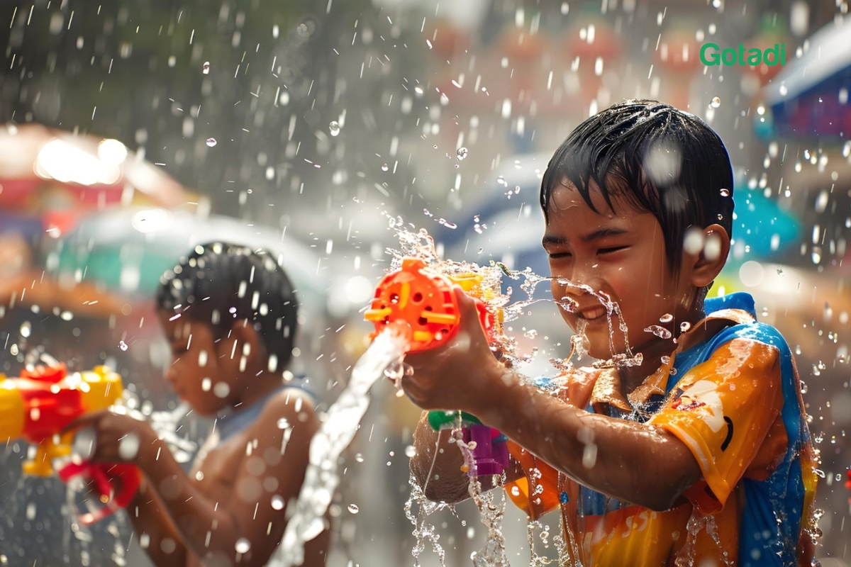an toàn cho trẻ nhỏ tại lễ hội Songkran