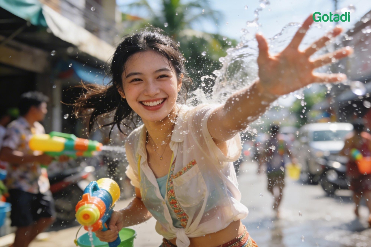 té nước songkran thái lan