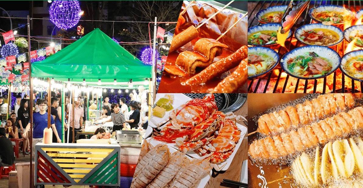 Khu vực ăn vặt tại đa dạng tại Chợ đêm Helio Đà Nẵng (Nguồn: Internet)